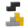 3d tetris block logo
