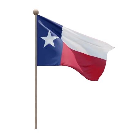 Texas Flag Pole  3D Flag