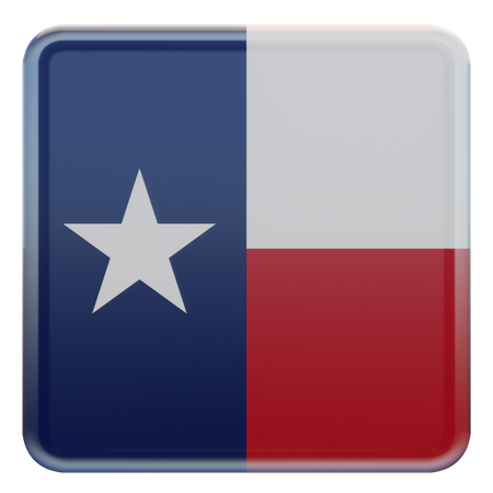 Texas Square Flag  3D Icon