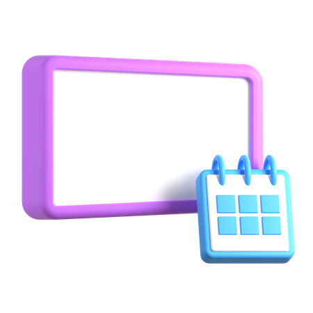 Text Box With Calendar  3D Icon