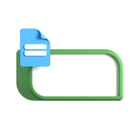 Text Box With Document  3D Icon