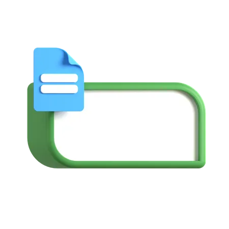 Text Box With Document  3D Icon