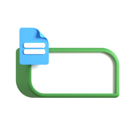 Text Box With Document  3D Icon