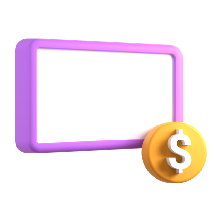 Text Box With Dollar Sign  3D Icon