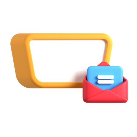 Text Box With Email  3D Icon