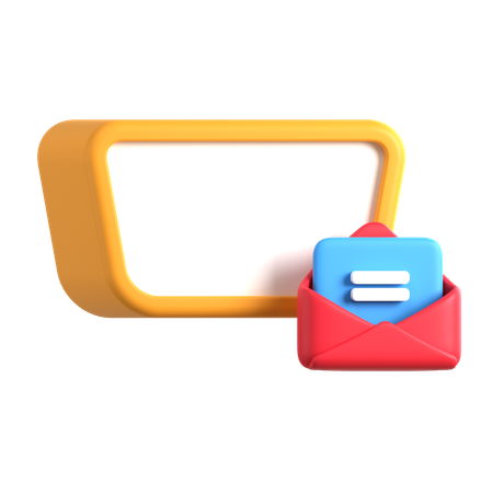 Text Box With Email  3D Icon