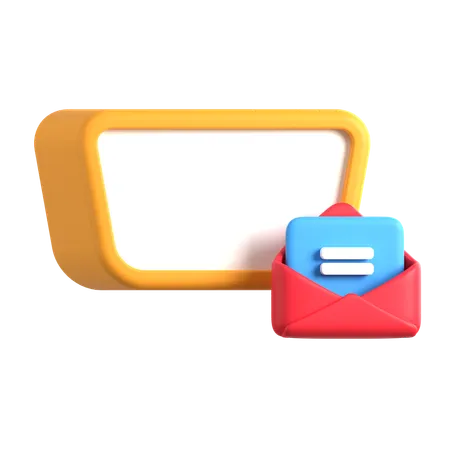 Text Box With Email  3D Icon