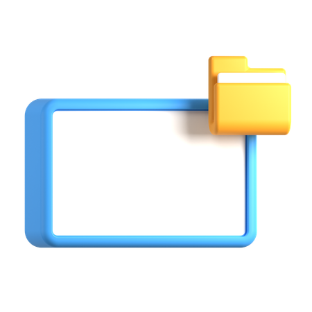 Text Box With Folder  3D Icon