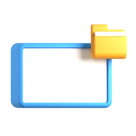 Text Box With Folder  3D Icon