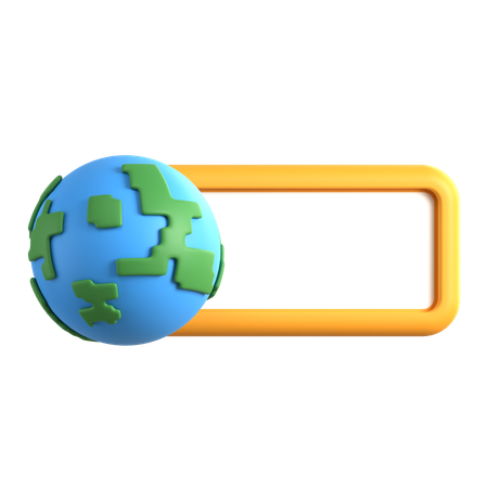 Text Box With Globe  3D Icon