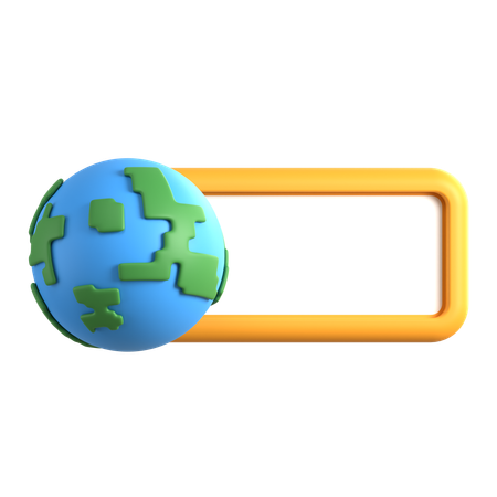 Text Box With Globe  3D Icon