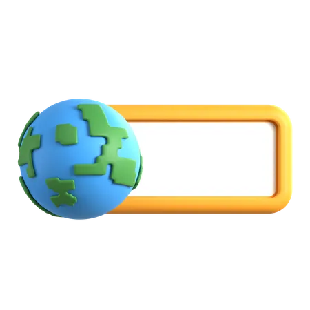 Text Box With Globe  3D Icon