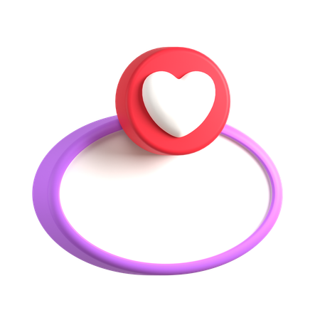 Text Box With Heart  3D Icon