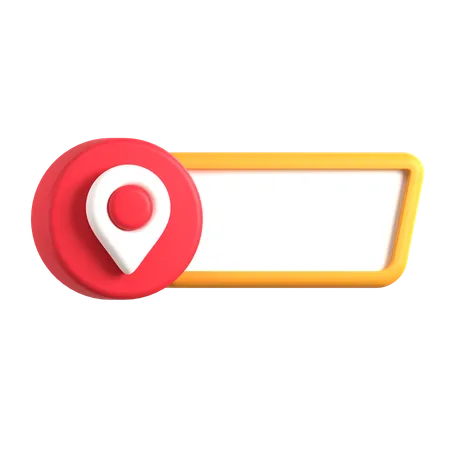 Text Box With Location Pin  3D Icon