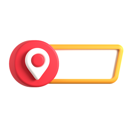 Text Box With Location Pin  3D Icon