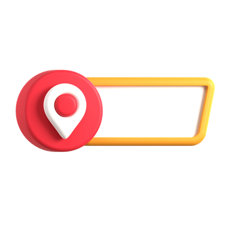 Text Box With Location Pin  3D Icon