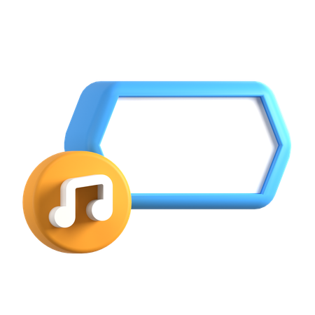 Text Box With Music Note  3D Icon