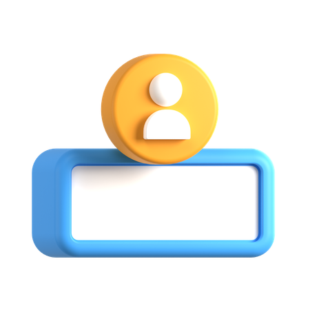 Text Box With Person  3D Icon