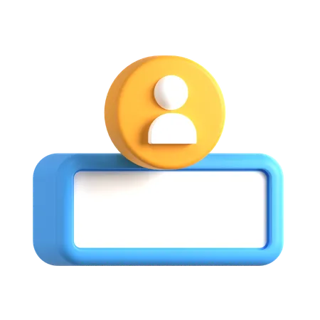 Text Box With Person  3D Icon