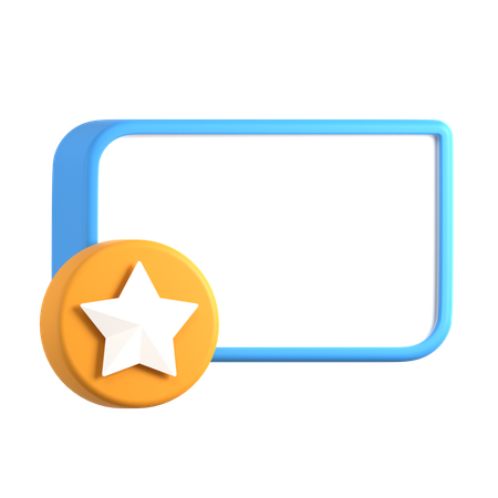 Text Box With Star  3D Icon