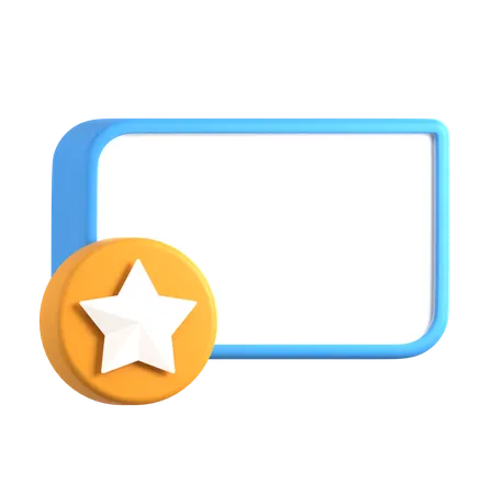 Text Box With Star  3D Icon