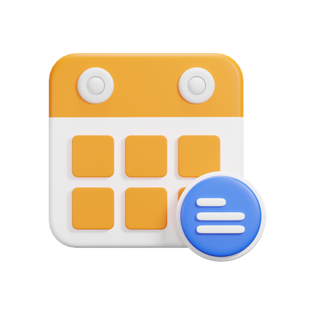 Text Calendar  3D Icon