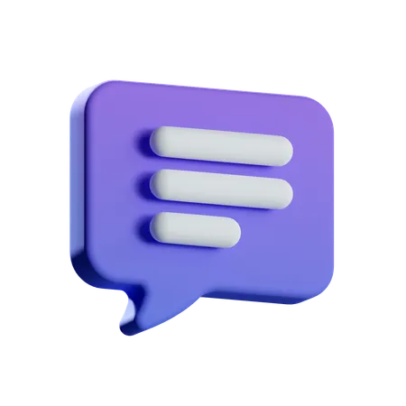 Text Chat  3D Icon