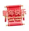 Text Chinesisches Neujahr auf Rollenbanner