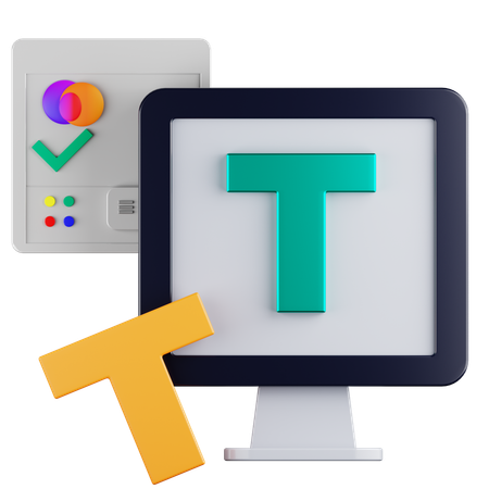 Text Colour  3D Icon
