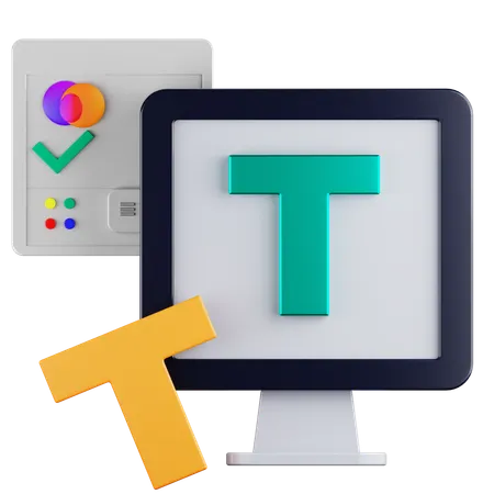 Text Colour  3D Icon