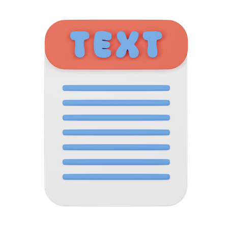 Text Document  3D Icon