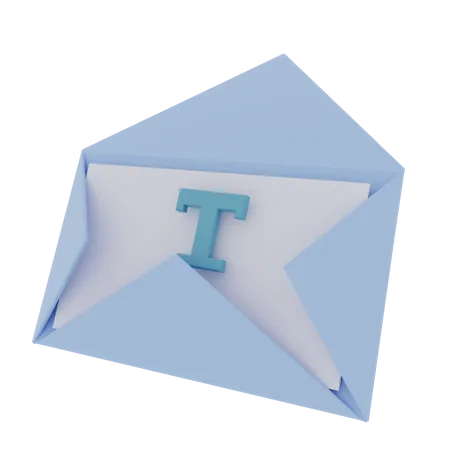 Text E-Mail  3D Illustration