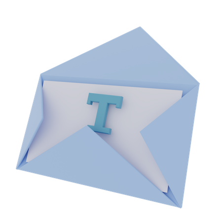 Text Email 3D Illustration