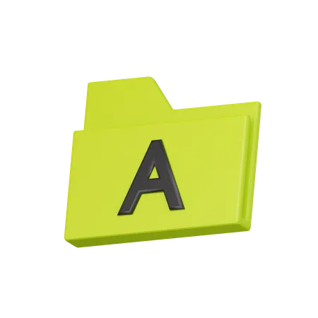 Text folder  3D Icon