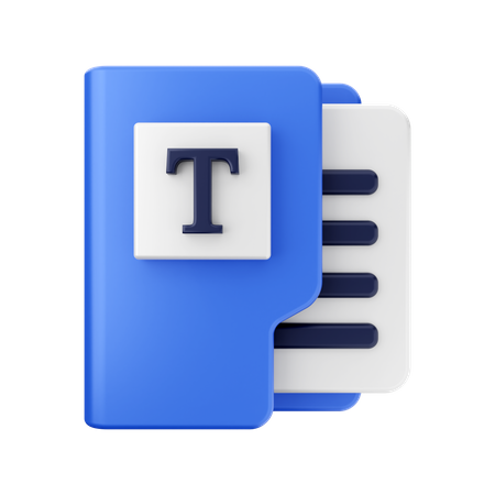 Text Folder  3D Icon