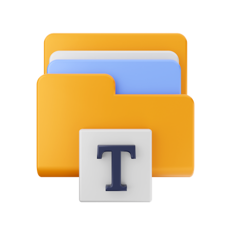 Text Folder  3D Icon