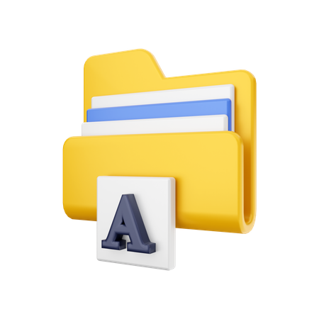 Text Folder  3D Illustration