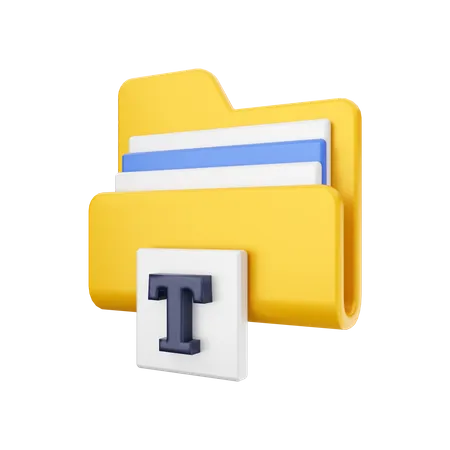 Text Folder  3D Illustration