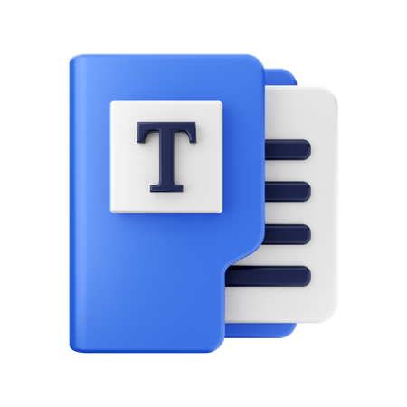 Text Folder  3D Icon