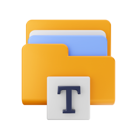 Text Folder  3D Icon