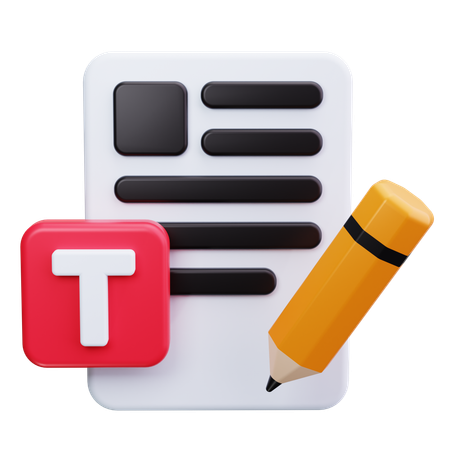 Text Note  3D Icon