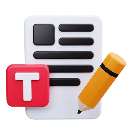 Text Note  3D Icon