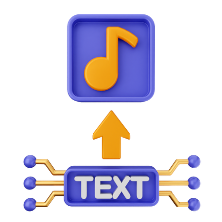 Text To Music Ai  3D Icon