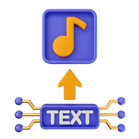 Text To Music Ai  3D Icon