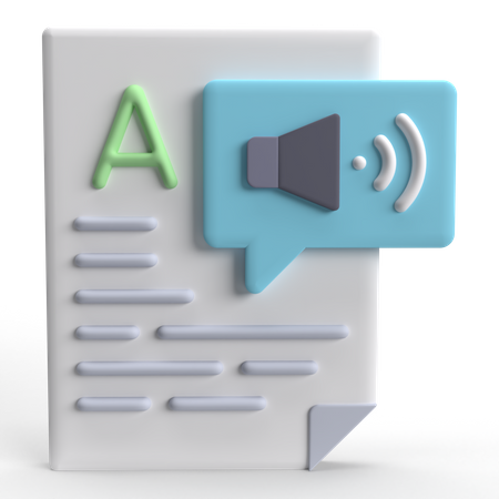 Text To Speech  3D Icon