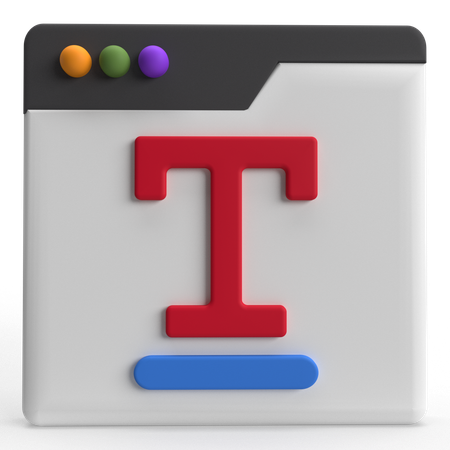 Text Website  3D Icon