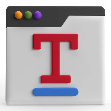 Text Website  3D Icon