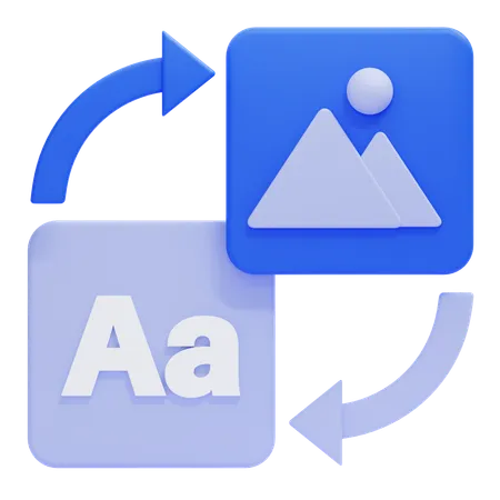 Text zu Bild  3D Icon