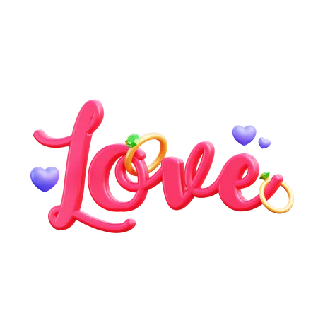 Texte d'amour  3D Illustration