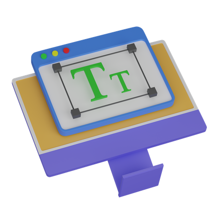 Texte informatique  3D Icon